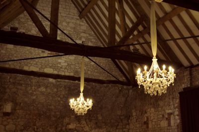Pair of White Chandeliers
