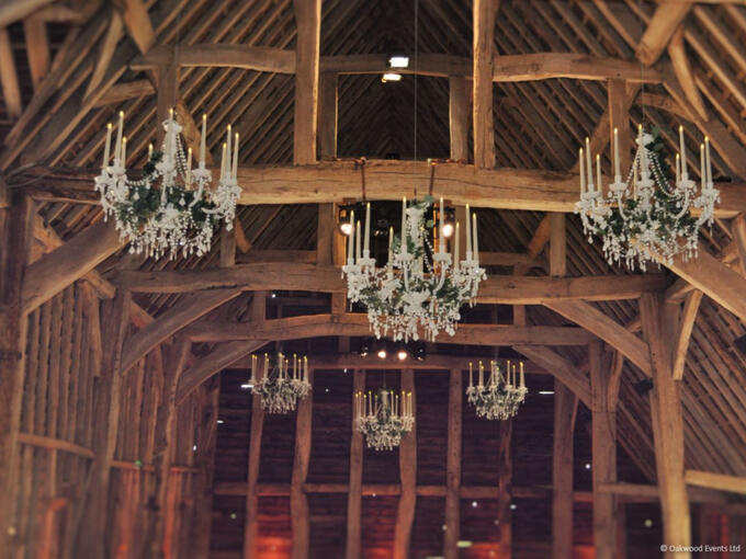 Vintage chandeliers with LED candles