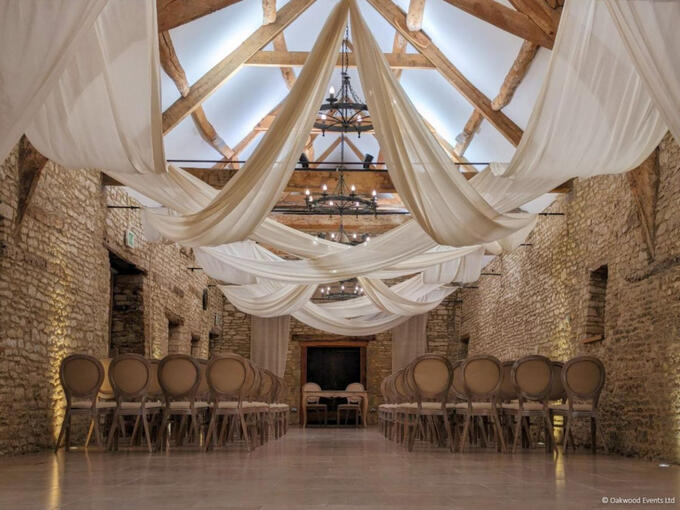 Dramatic drapes at Caswell House