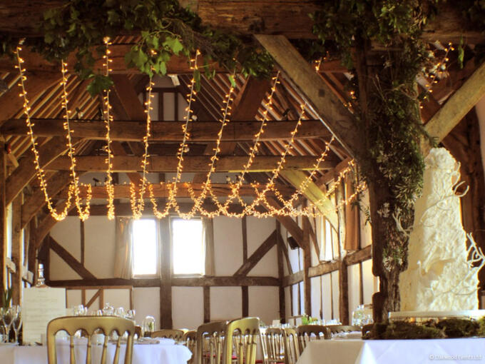 Wedding fairy light canopy