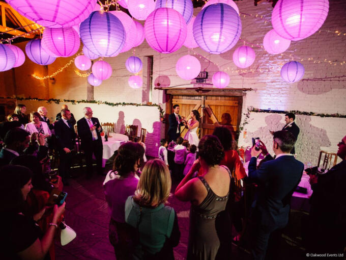 Ufton Court colour changing disco lanterns