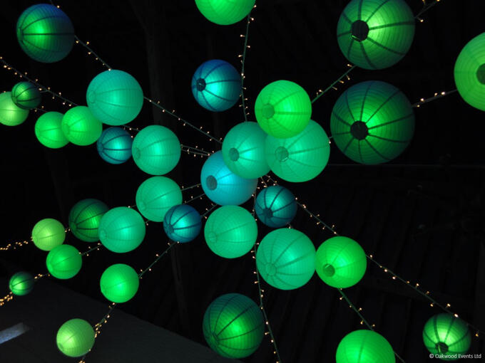 Colour changing disco lanterns