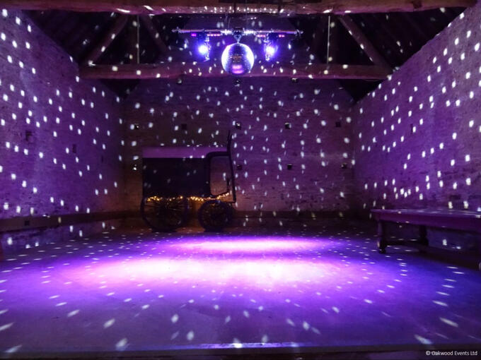 Cogges Manor Farm mirror ball and disco lights