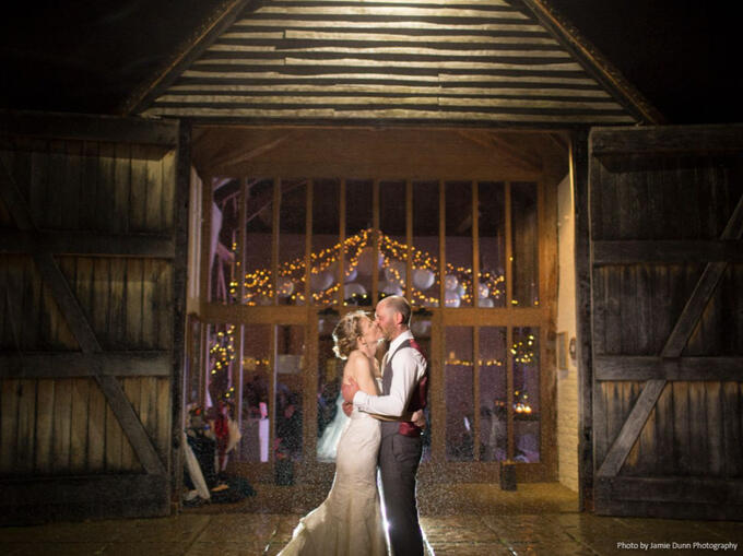 Ufton Court wedding fairy lights and lanterns