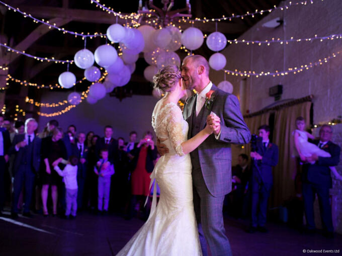 Paper lanterns and fairy lights at Ufton Court