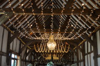Fairy Lights and Chandelier at Loseley Park
