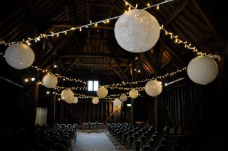 The Great Barn Ruislip with Fairy Lights and Paper Lanterns